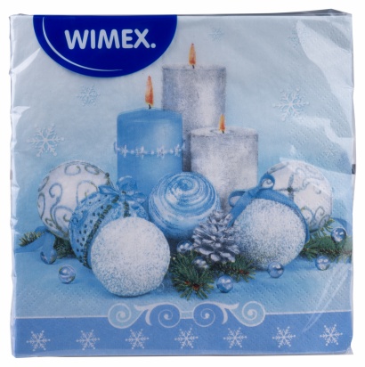 Vánoční ubrousky 33 x 33 cm modré 20 ks Vánoční ubrousky 33 x 33 cm modré 20 ks