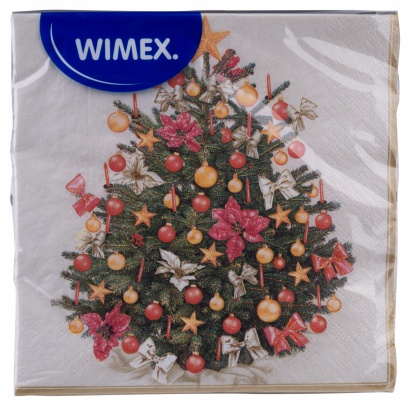 Ubrousky 33 x33 cm, Vánoční stromeček Ubrousky 33 x33 cm, Vánoční stromeček