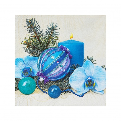 Vánoční ubrousky 33 x 33 cm modrá dekorace 20 ks Vánoční ubrousky 33 x 33 cm modrá dekorace 20 ks