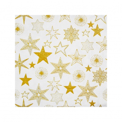 Ubrousky 33 x33 cm, Zlaté hvězdy Ubrousky 33 x33 cm, Zlaté hvězdy
